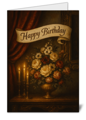 Floral Themed Happy Birthday Card - High Quality Gloss Birthday Card 603