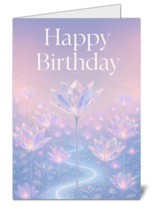 Simplistic Crystalline Themed Happy Birthday Card - High Quality Gloss Birthday Card 606