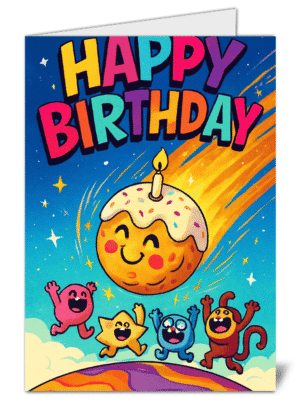 Cake Metroid Themed Happy Birthday Card - High Quality Gloss Birthday Card 612