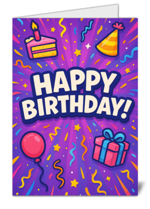 Simplistic Themed Happy Birthday Card - High Quality Gloss Birthday Card 637