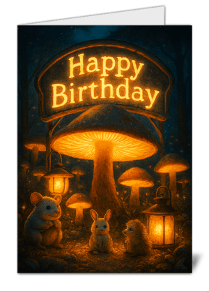 Simple Animal Themed Happy Birthday Card - High Quality Gloss Birthday Card 651