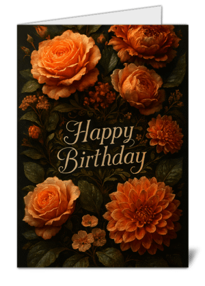 Beautiful Floral Themed Happy Birthday Card - High Quality Gloss Birthday Card 666