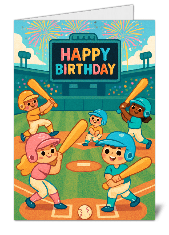 Kids cricket themed happy birthday card 672 kids cricket themed happy birthday card high quality gloss birthday card 672 | uk wide print