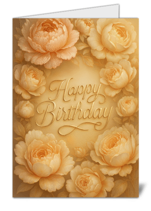 Beautiful Floral Themed Happy Birthday Card - High Quality Gloss Birthday Card 678