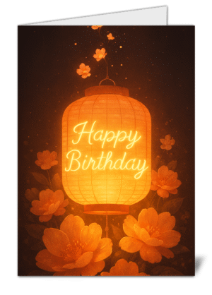Beautiful Floral Themed Happy Birthday Card - High Quality Gloss Birthday Card 682