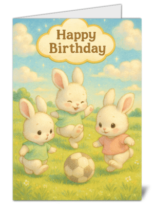 cute rabbit themed happy birthday card   high quality gloss birthday card 695 | uk wide print
