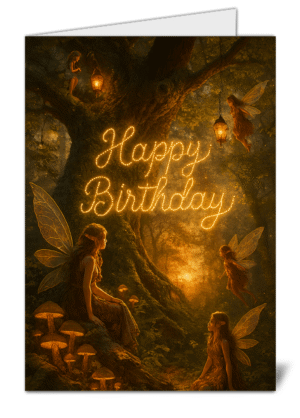 Fairy Themed Happy Birthday Card - High Quality Gloss Birthday Card 731