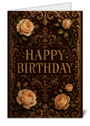 Beautiful Floral Themed Happy Birthday Card - High Quality Gloss Birthday Card 733