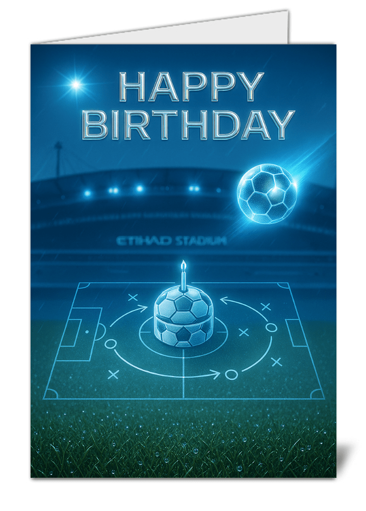 Manchester City Birthday Card Premium Gloss
