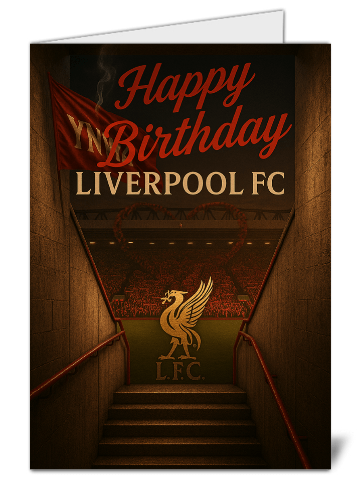 liverpool fan football themed happy birthday card   high quality gloss birthday card 766 | uk wide print