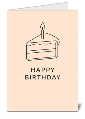 Simple Birthday Cake Happy Birthday Card – High Quality Gloss Birthday Card 123