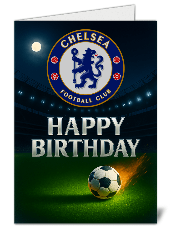 Chelsea fan football themed happy birthday card 777 chelsea fan football themed happy birthday card high quality gloss birthday card 777 | uk wide print