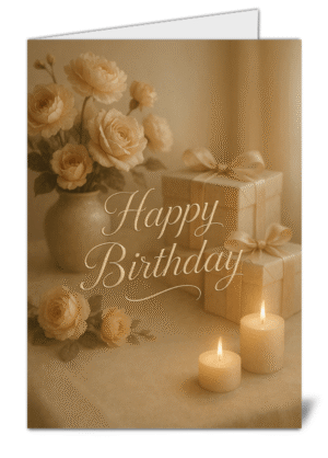 Simplistic Themed Happy Birthday Card - High Quality Gloss Birthday Card 834