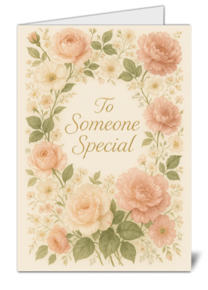 To Someone Special Floral Themed Happy Birthday Card - High Quality Gloss Birthday Card 835