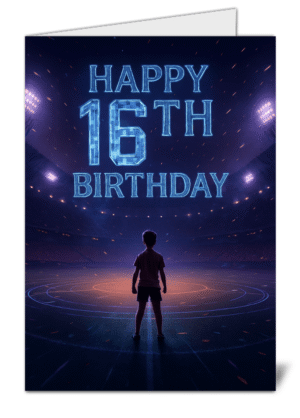 Happy 16th Birthday Themed Happy Birthday Card - High Quality Gloss Birthday Card 845