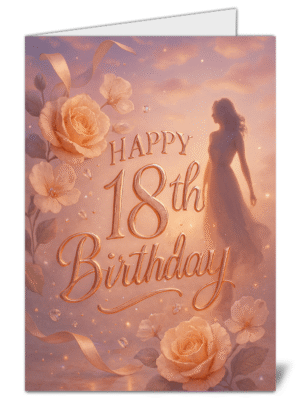 Happy 18th Birthday Themed Happy Birthday Card - High Quality Gloss Birthday Card 848