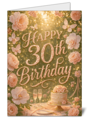 Happy 30th Birthday Themed Happy Birthday Card - High Quality Gloss Birthday Card 852