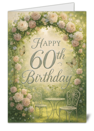 Happy 60th Birthday Themed Happy Birthday Card - High Quality Gloss Birthday Card 858