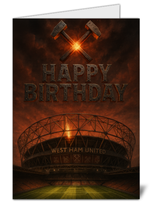 West Ham Fan Football Themed Happy Birthday Card - High Quality Gloss Birthday Card 884