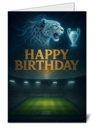 Leeds United Fan Football Themed Happy Birthday Card - High Quality Gloss Birthday Card 888