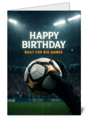 Football Themed Built For Big Games Happy Birthday Card - High Quality Gloss Birthday Card 895