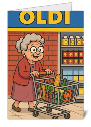 funny humorous oldi grandma grandmother nan themed happy birthday card  high quality gloss birthday card 137