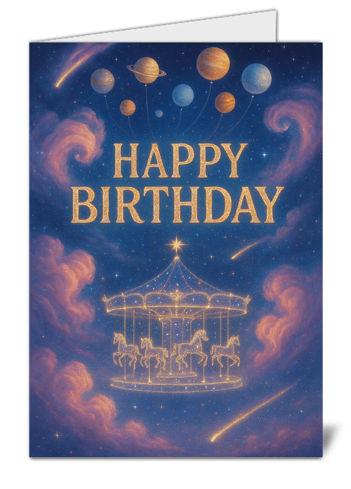 Celestial dreamscape sky carnival themed happy birthday card 798 celestial dreamscape sky carnival themed happy birthday card high quality gloss birthday card 798 | uk wide print
