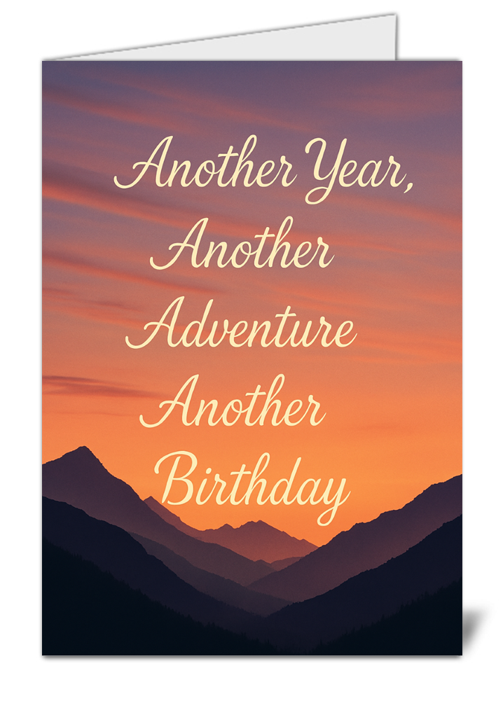 Another year another adventure another birthday happy birthday card 145 another year another adventure another birthday happy birthday card high quality gloss birthday card 145 | uk wide print