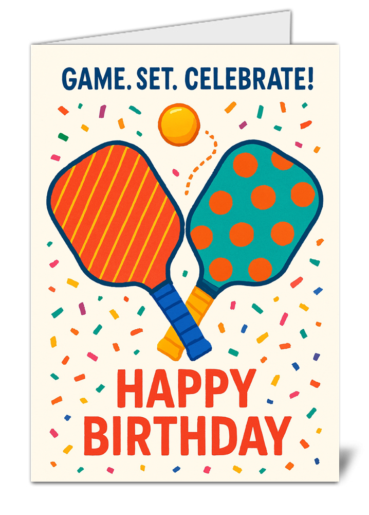 game set celebrate paddle themed happy birthday card  high quality gloss birthday card 157 | uk wide print