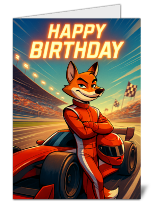 Fox Speedway Live Themed Happy Birthday Card - High Quality Gloss Birthday Card 927