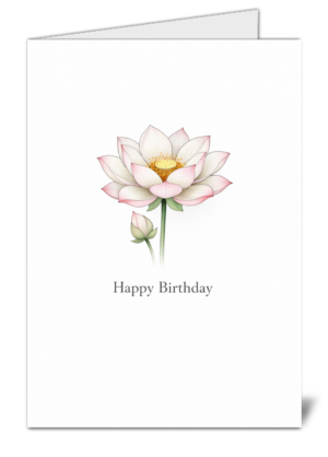 Simplistic Golden Feather Themed Happy Birthday Card - High Quality Gloss Birthday Card 1072