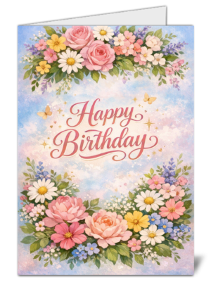 Premium Classy Floral Birthday Card CB001