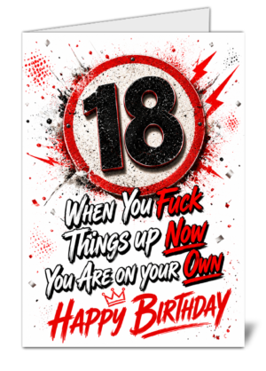 Funny 18th Birthday Card - Rude Card Son Daughter Nephew Niece PC65