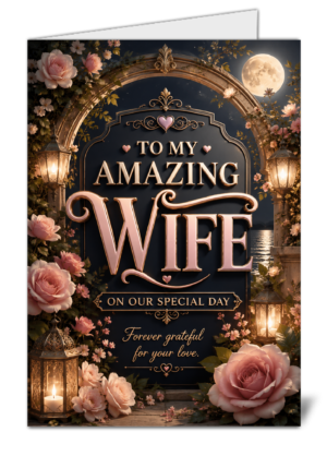 To My Amazing Wife Anniversary Card – Glossy Anniversary Card & Envelope PC127 - SALE PIC